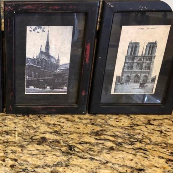 NWT ALEXANDRA'S ACCENTS Set of 4 Framed Old World French Architectural Prints 9" - Picture 3 of 8